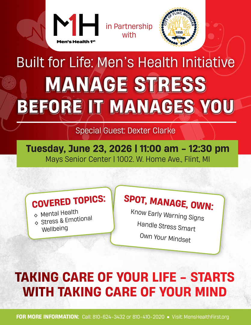 men;s health stress flyer